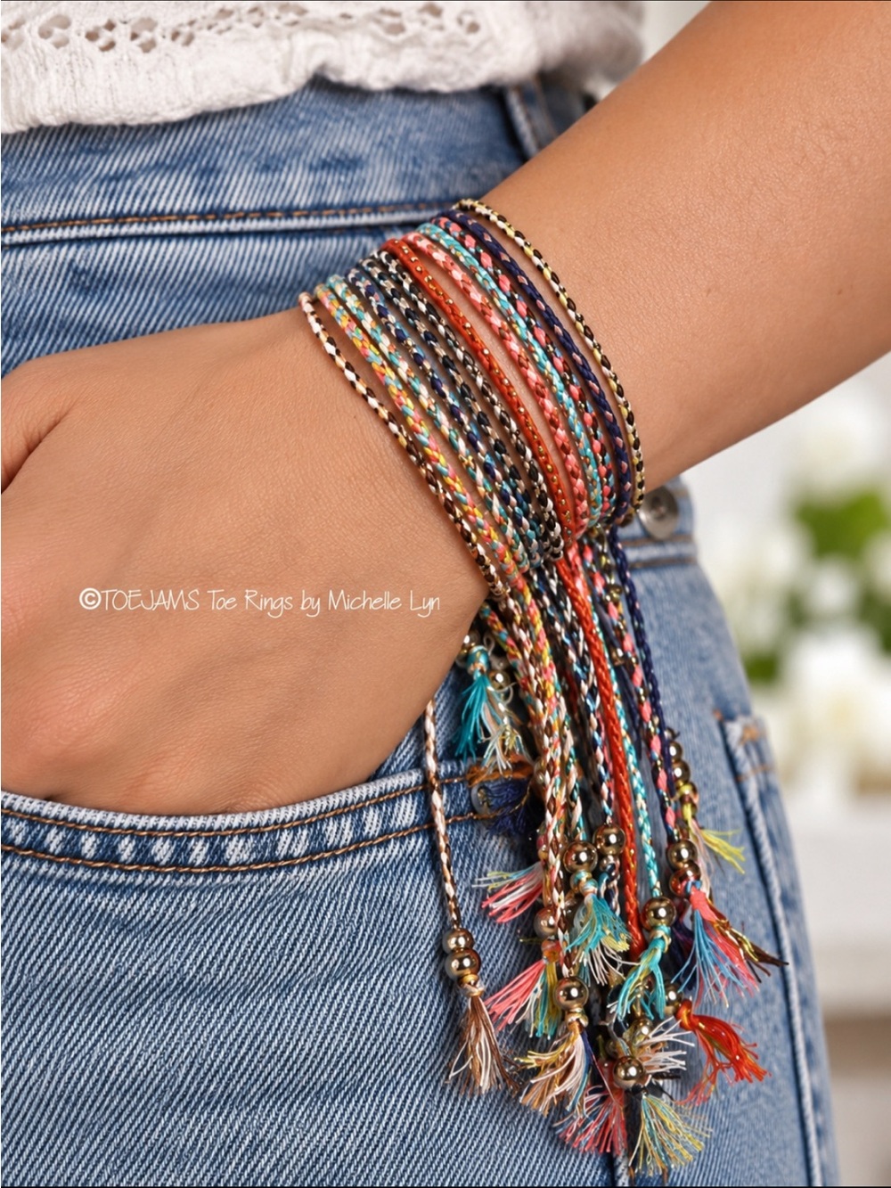 Set of 12 BRAIDED CORD STRING BRACELETS  Stacking/Layering/Sharing/Friendship